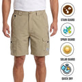 Bimini Bay Outfitters Men's Khaki Short Boca Grande II Fishing (S05)