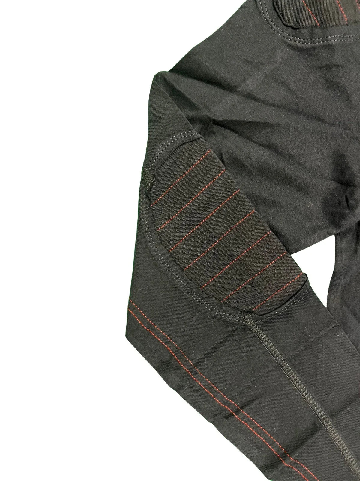 HD Branded Men's Black Shirt Reinforced Ribbed Paneling L/S Tee (S108)