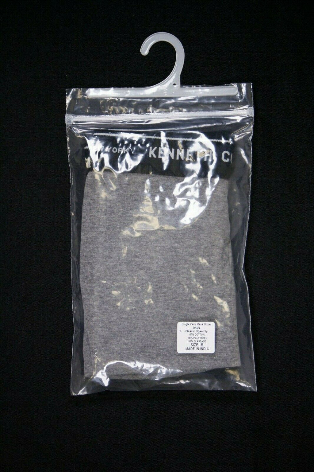 Kenneth Cole Men's New York 1 Pack Black Band Dark HTH Grey Boxer Brief (S02)