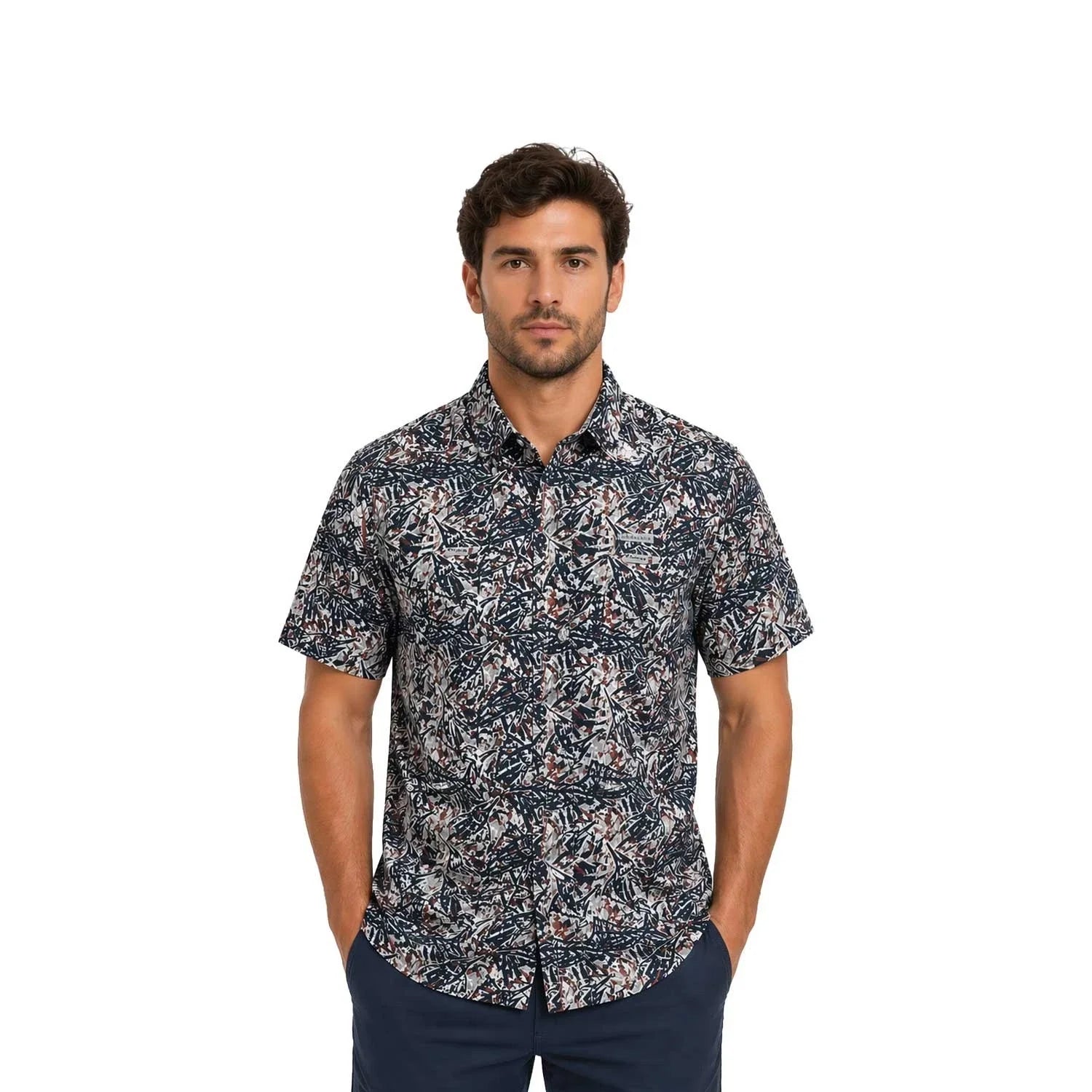 Columbia Men's Nocturnal / Marlin Palms Shirt PFG Super Slack Tide S/S (906)