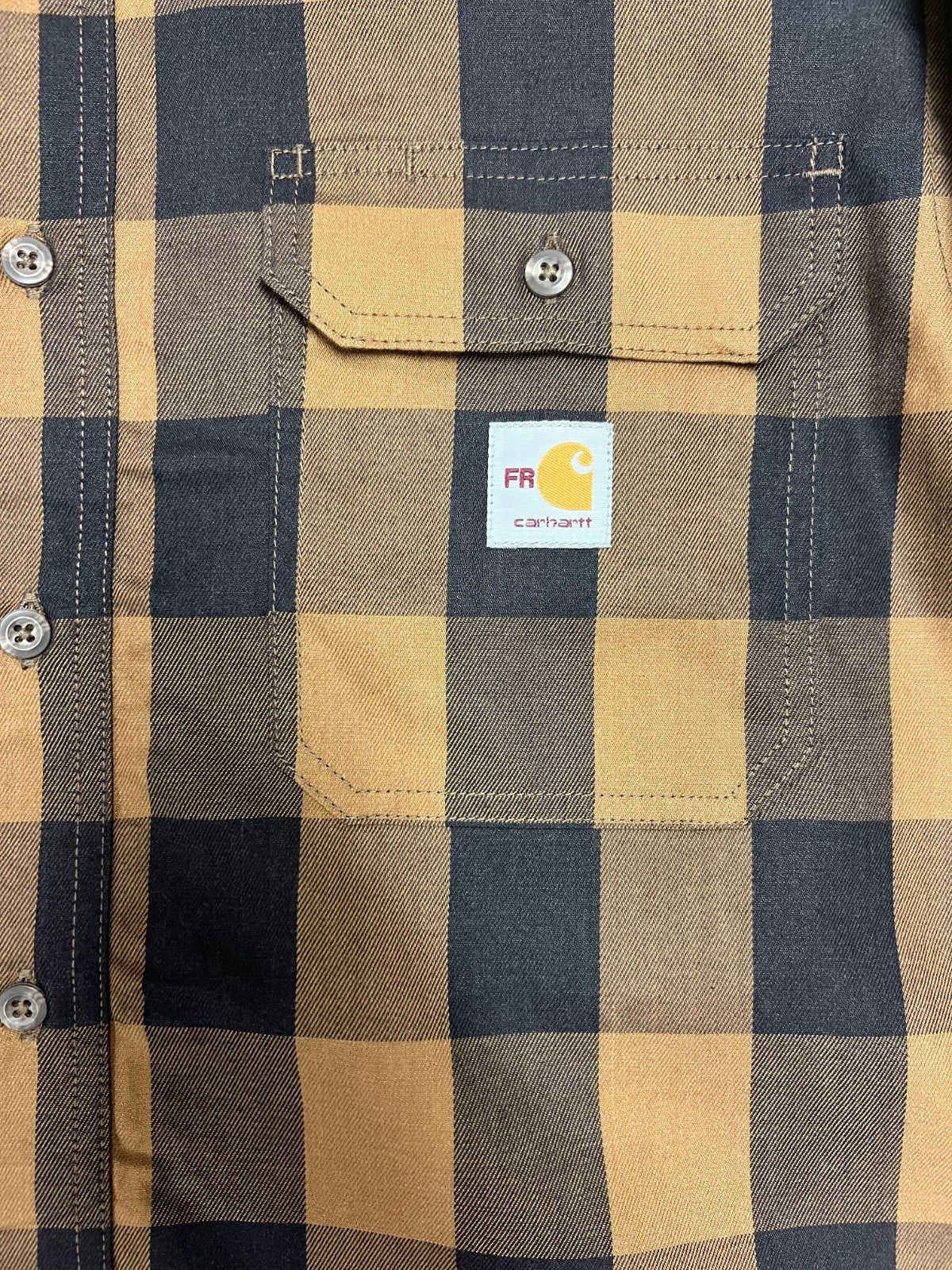 Carhartt FR Men's Brown Force Rugged Flex Original Fit Twill Plaid L/S (S364)