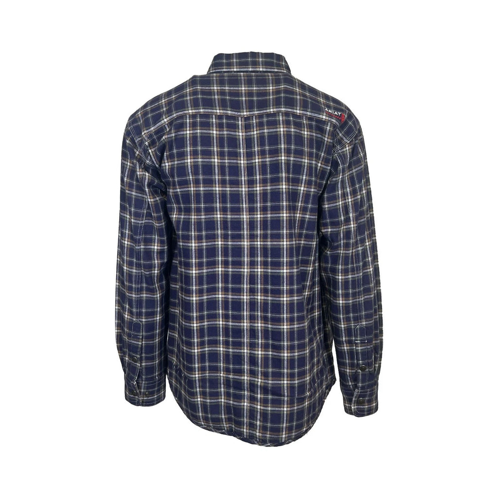 Ariat FR Men's Navy Plaid Shirt Monument Jacket Long Sleeve (S61)