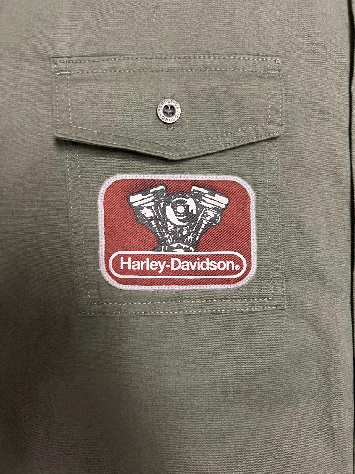 HD Brand Men's Mechanics Green Shirt V-Twin Equipped Solid S/S (S72)