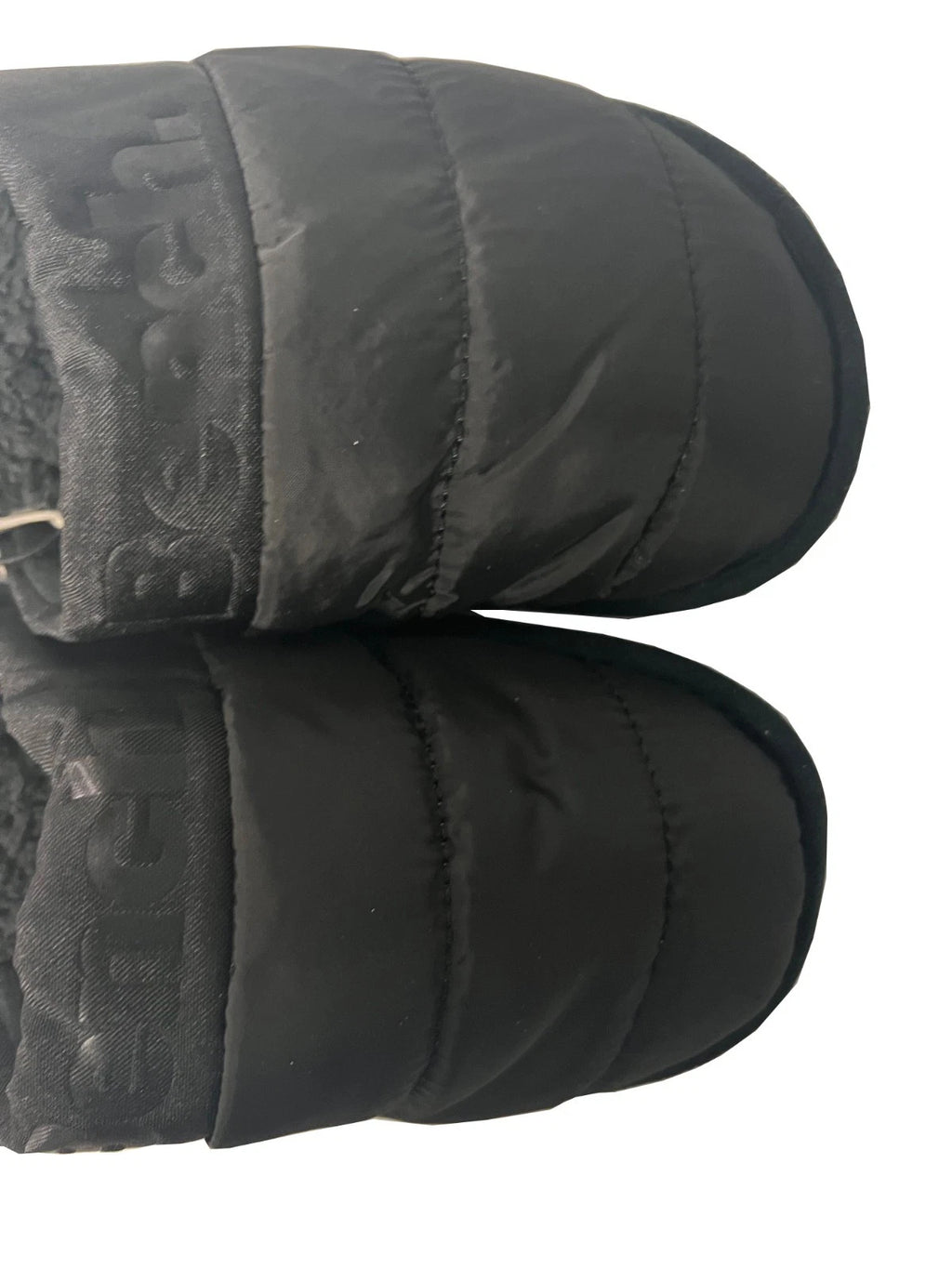 Bench Juniors Kid's Black Puffer Slippers Sherpa Quilted Slide FiberFill (S03)