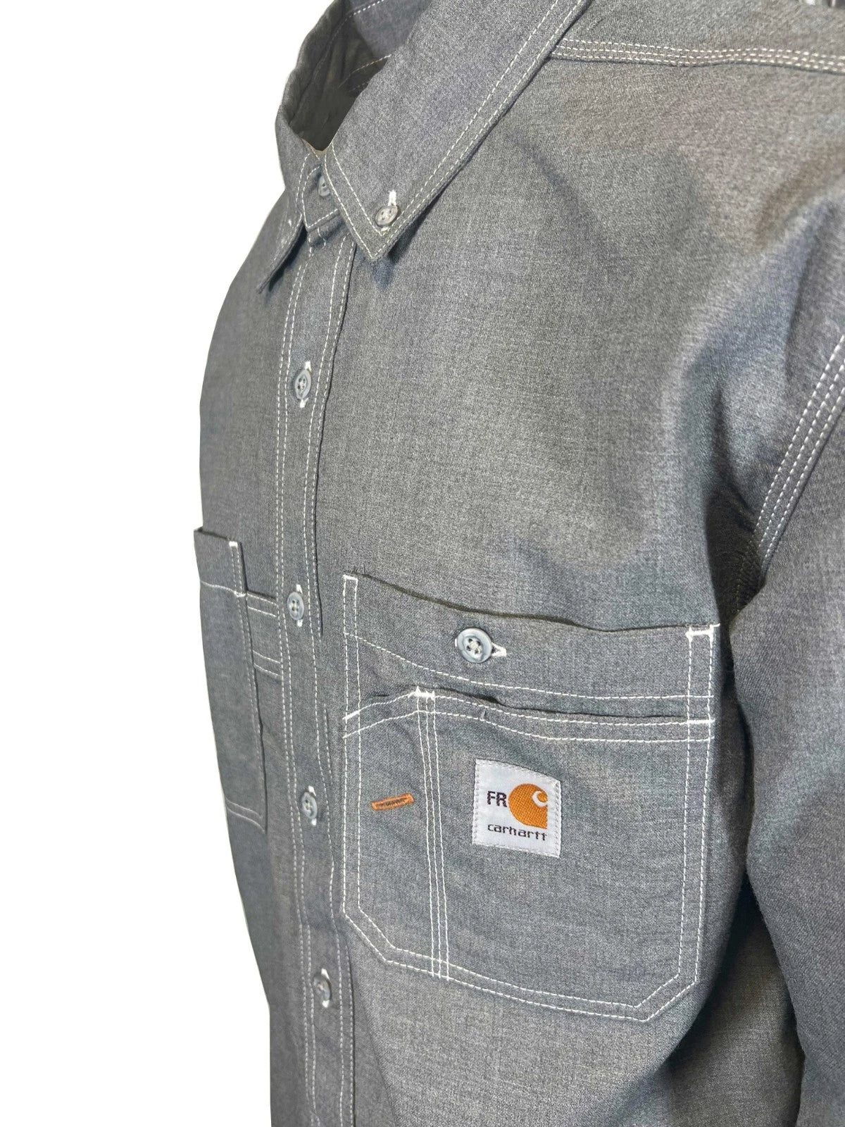 Carhartt FR Men's Grey Shirt Flame Resistant Long Sleeve Lightweight (S01)
