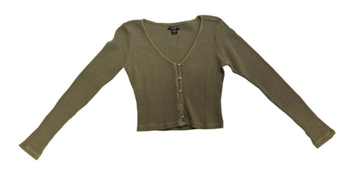 Billabong Women's Martini Olive Top - Paxton Thermal Waffle Stitch L/S (S02)