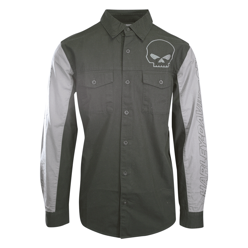 HD Branded Men's Shirt Black Beauty Willie G Skull Viper L/S (S63)