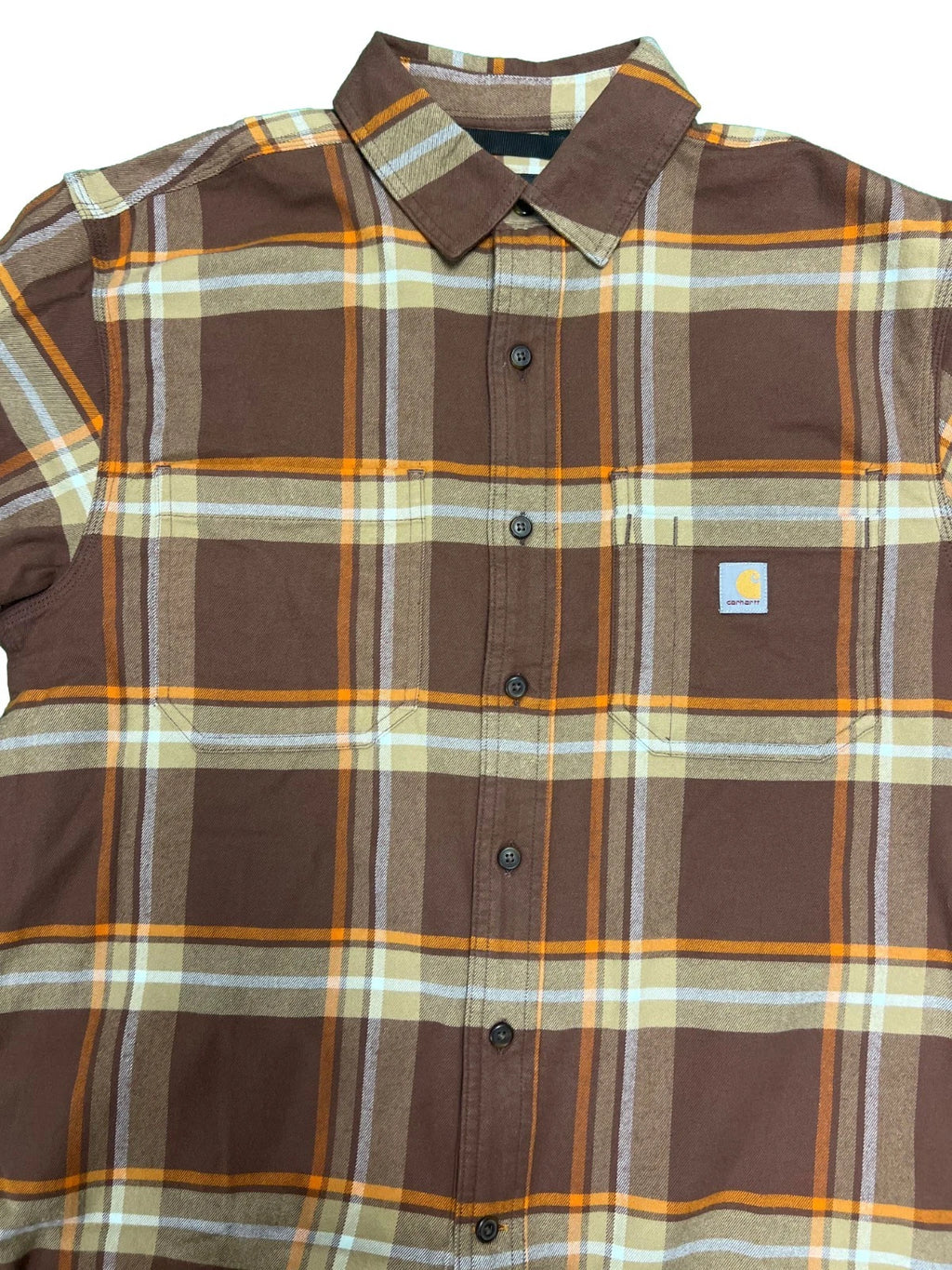 Carhartt Men's Chestnut Plaid Shirt Rugged Flex Relaxed Fit L/S (S357)