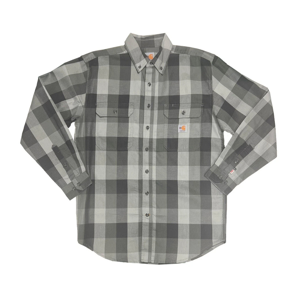 Carhartt FR Men's Grey Shirt Rugged Flex Original Fit Plaid L/S (S367)