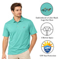 Greg Norman Men's Green Wave T-Shirt - Polo Play Dry UPF Performance Tee (S21)