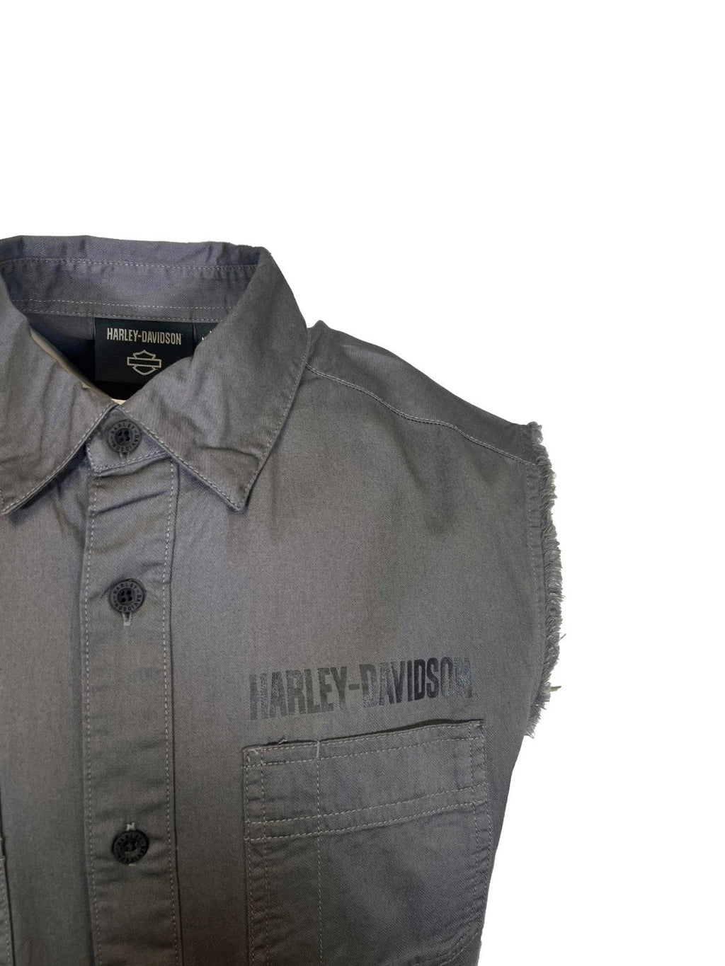HD Branded  Men's Dark Grey Vest Logo Patch Sleeveless Shirt (S68)