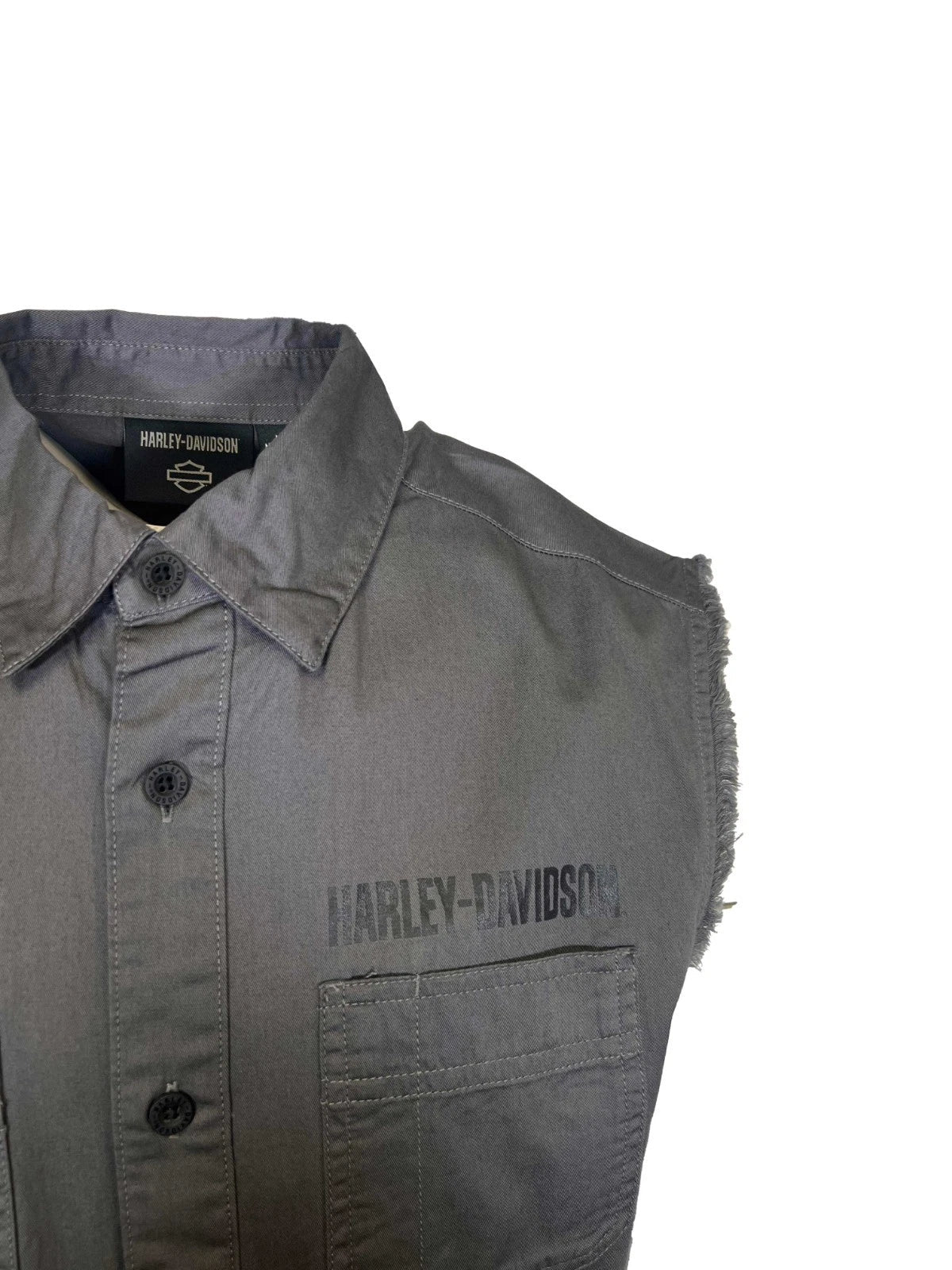 HD Branded  Men's Dark Grey Vest Logo Patch Sleeveless Shirt (S68)