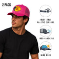 Bass Pro Shops Club Cap Pink Snapback Outdoor Trucker Hat- 2 Pack (S04)