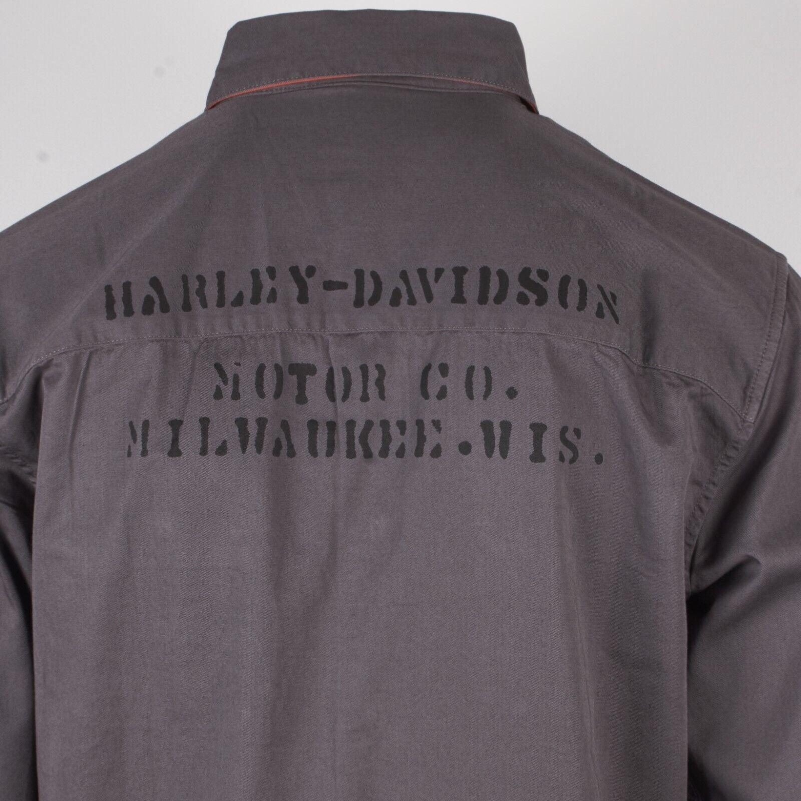 HD Branded Men's Steel Blue Stencil L/S Woven Shirt (S46)
