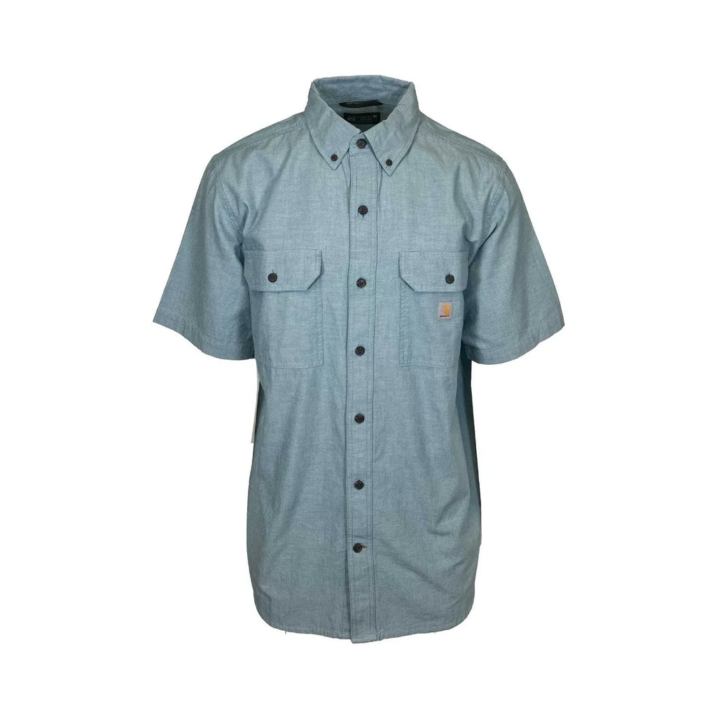 Carhartt Men's Blue Chambray Shirt Loose Fit Midweight S/S (351)