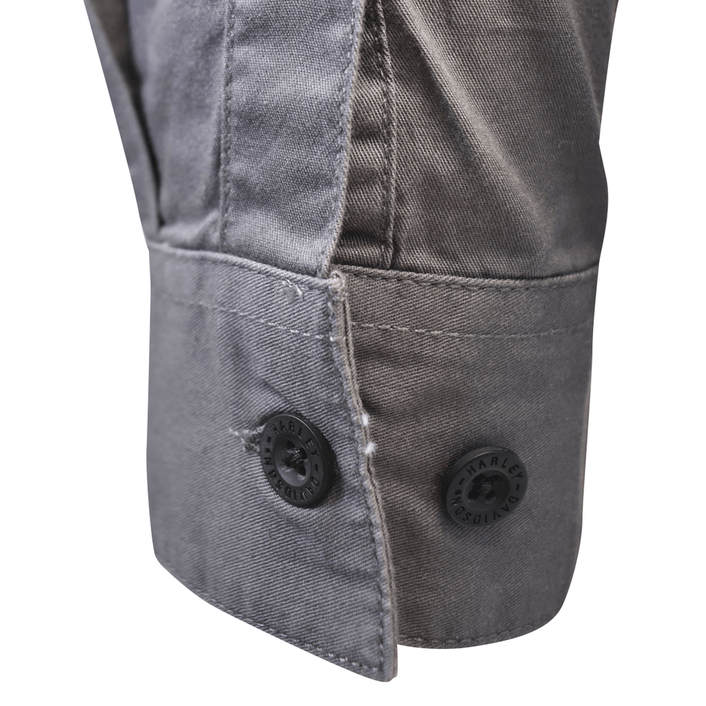HD Branded Men's Shirt Dark Grey HDMC Long Sleeve Woven (127)