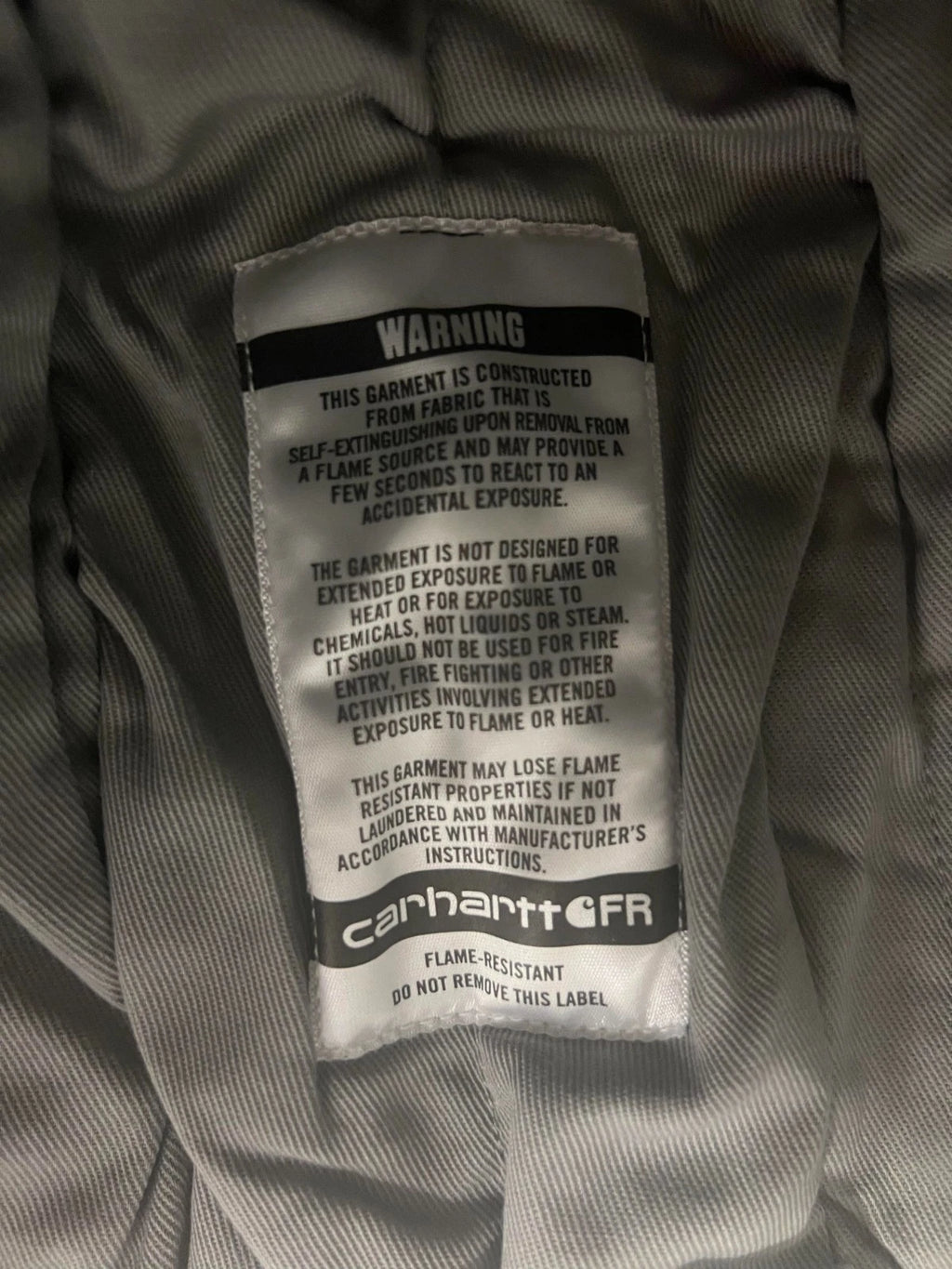 Carhartt FR Grey Hood Insulated Quick Duck Thinsulate Flame Resistant CAT3 (S02)