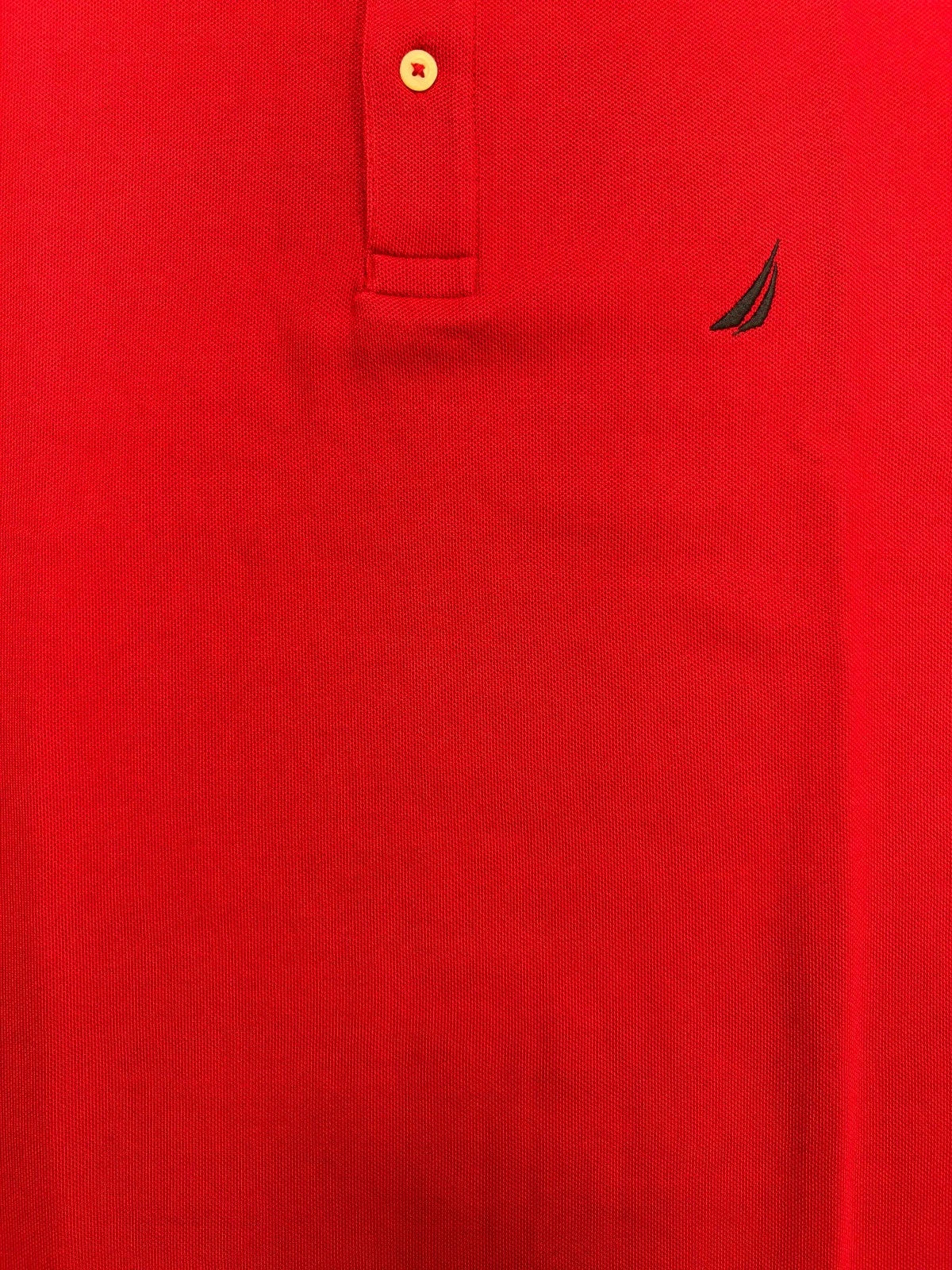 Nautica Men's Red T-Shirt - Solid Deck Polo Tee S/S (S22)