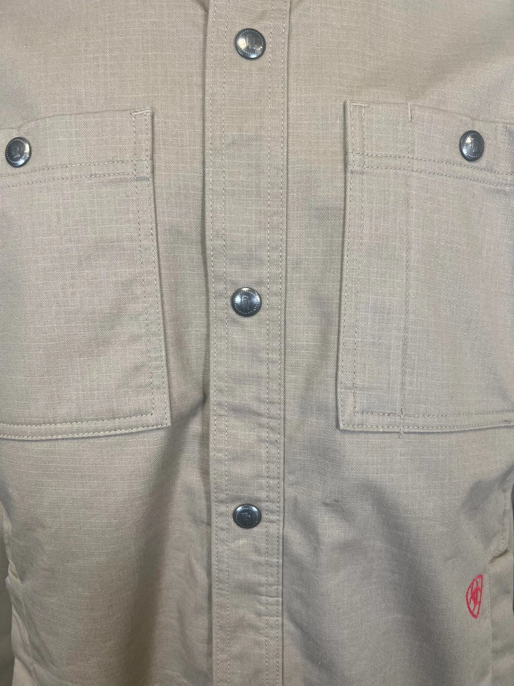 Ariat FR Men's Khaki Shirt Ripstop Softshell Flame Resistant Long Sleeve (S57)
