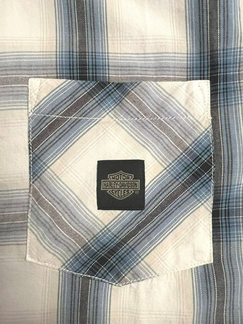 HD Branded Men's Shirt Blue Plaid Forever S/S Woven (S55)