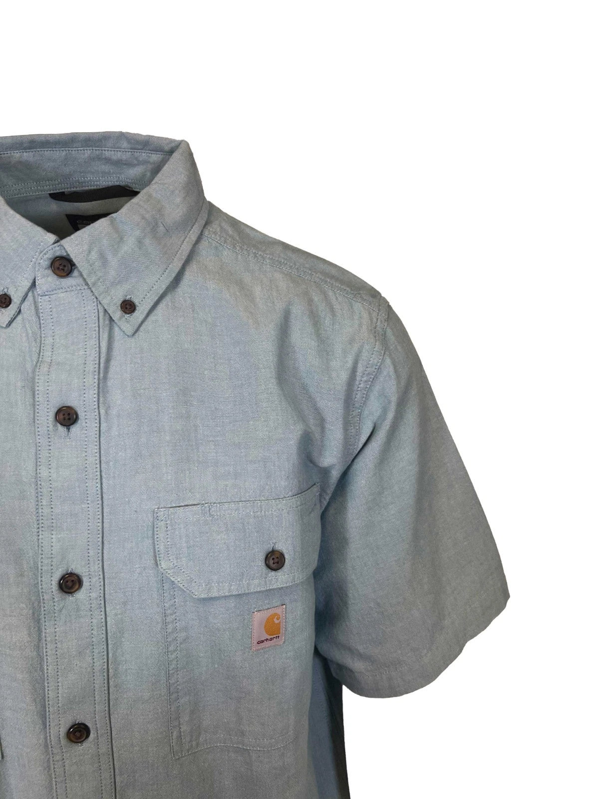 Carhartt Men's Blue Chambray Shirt Loose Fit Midweight S/S (351)
