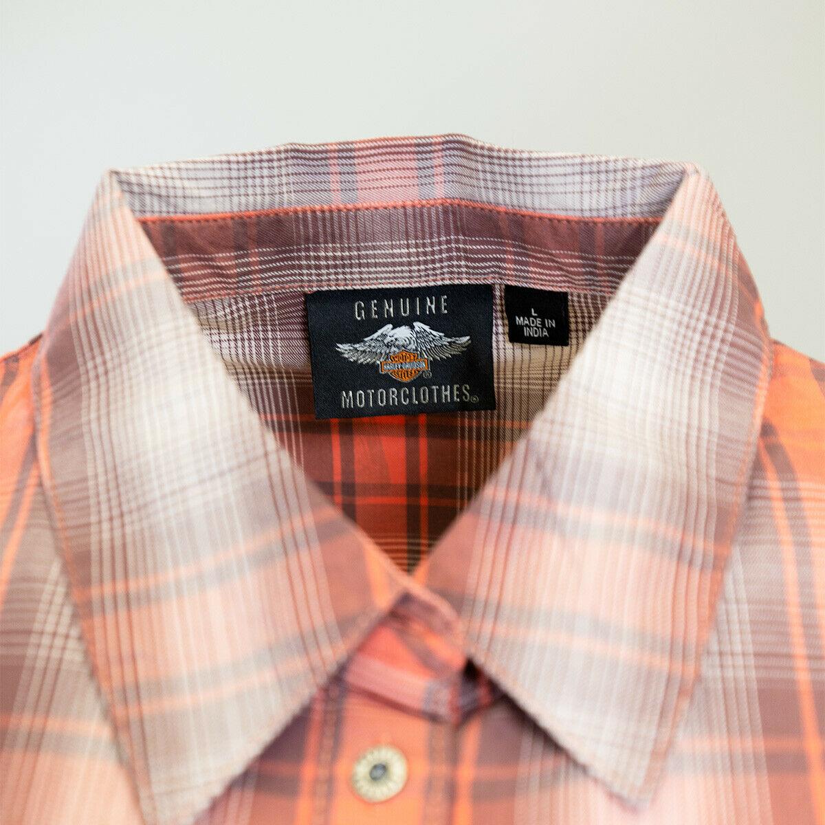 HD Branded Women's Red Orange Ombre Plaid S/S Woven Shirt Vest (S03)