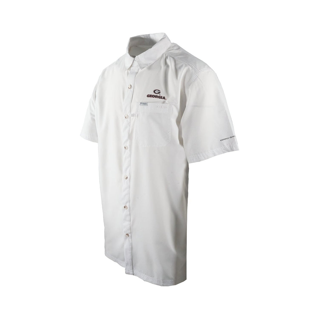 Columbia Men's White Shirt Georgia Bulldogs PFG Slack Tide Omni-Shade (107)