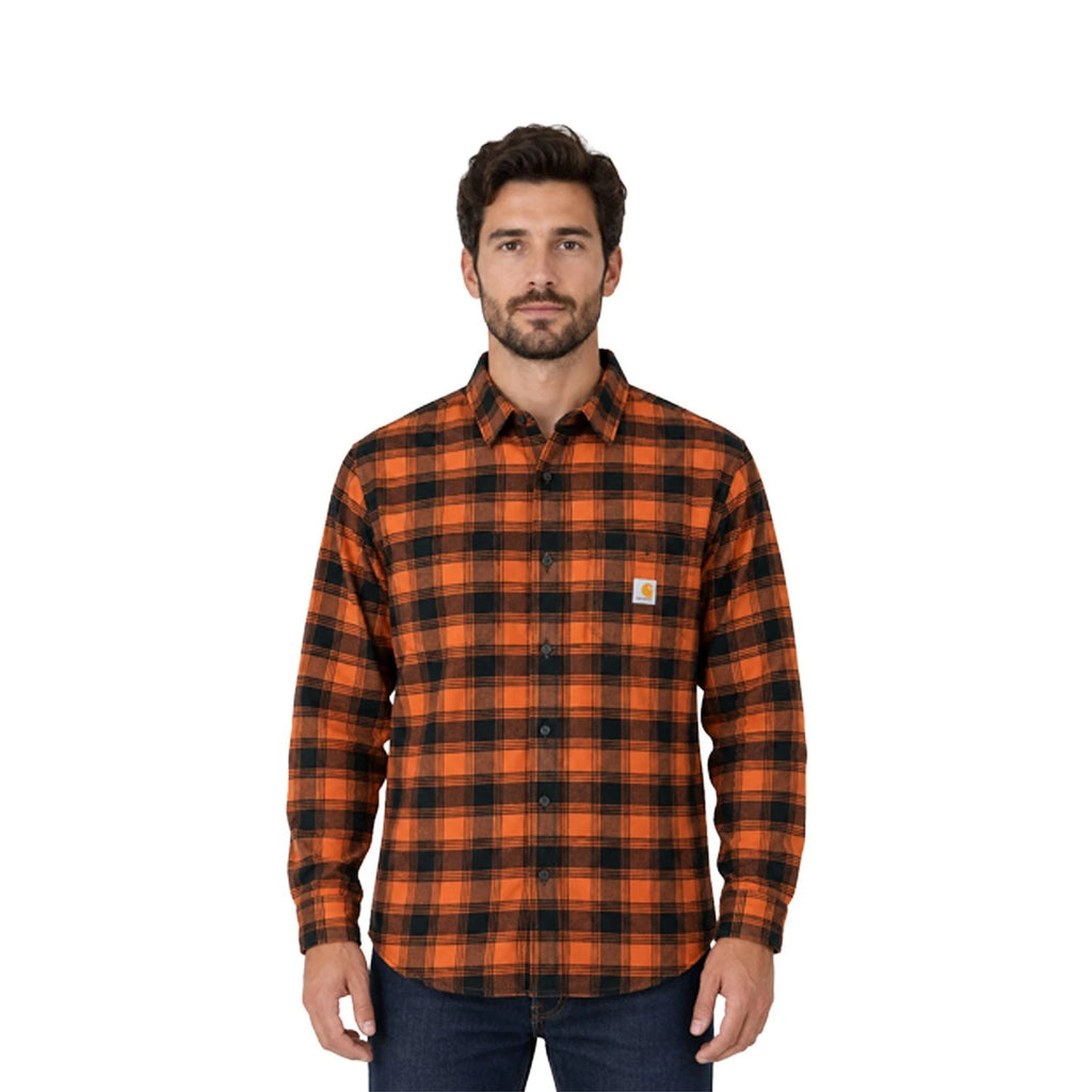 Carhartt Men's Bordeaux Heather Plaid Shirt Mid Weight Flannel L/S (358)