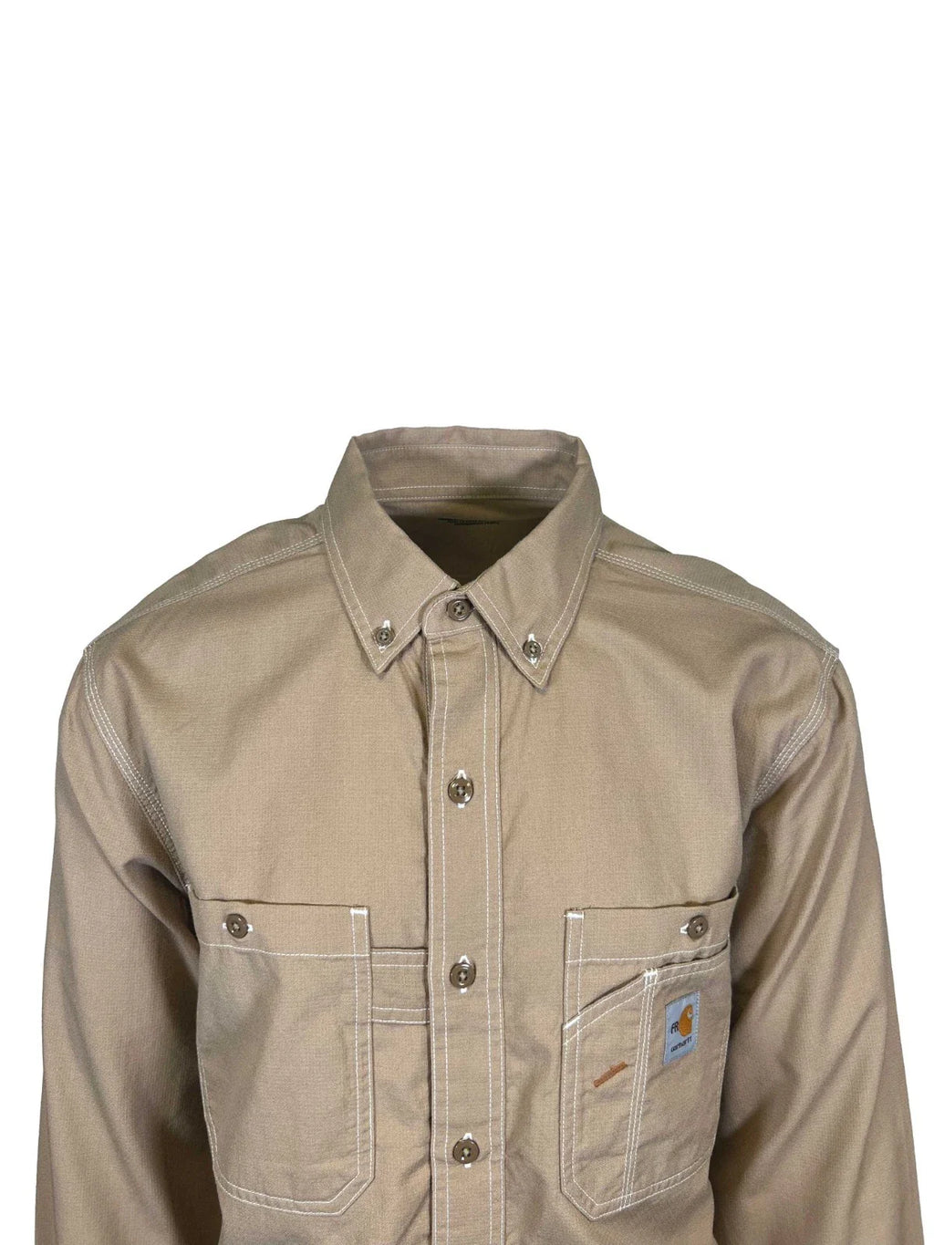 Carhartt FR Men's Dark Khaki Shirt Flame Resistant Long Sleeve Lightweight (S04