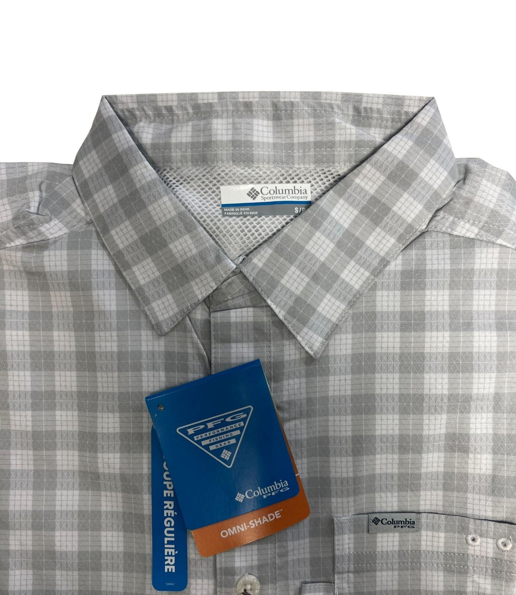 Columbia Men's Shirt PFG Super Slack Tide Camp Palaka Plaid Short Sleeve