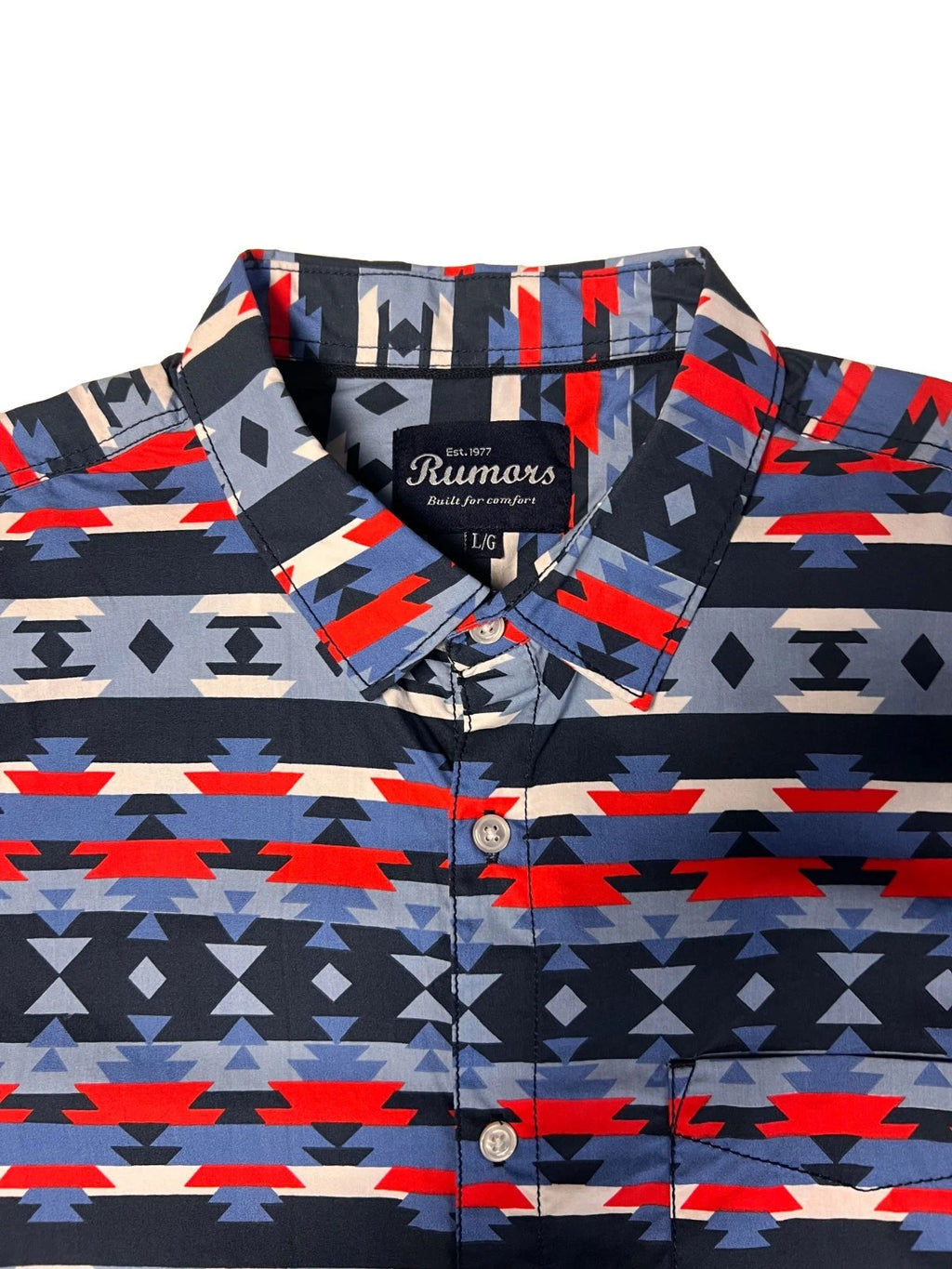 Rumors Men's Printed Shirt - Blue Aztec & Grey Arrow 2 Pack S/S (S03 + S07)
