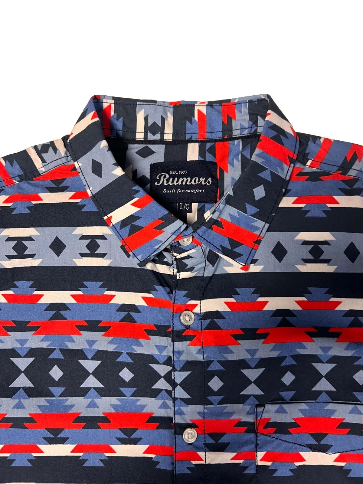 Rumors Men's Printed Shirt - Blue Aztec & Grey Arrow 2 Pack S/S (S03 + S07)