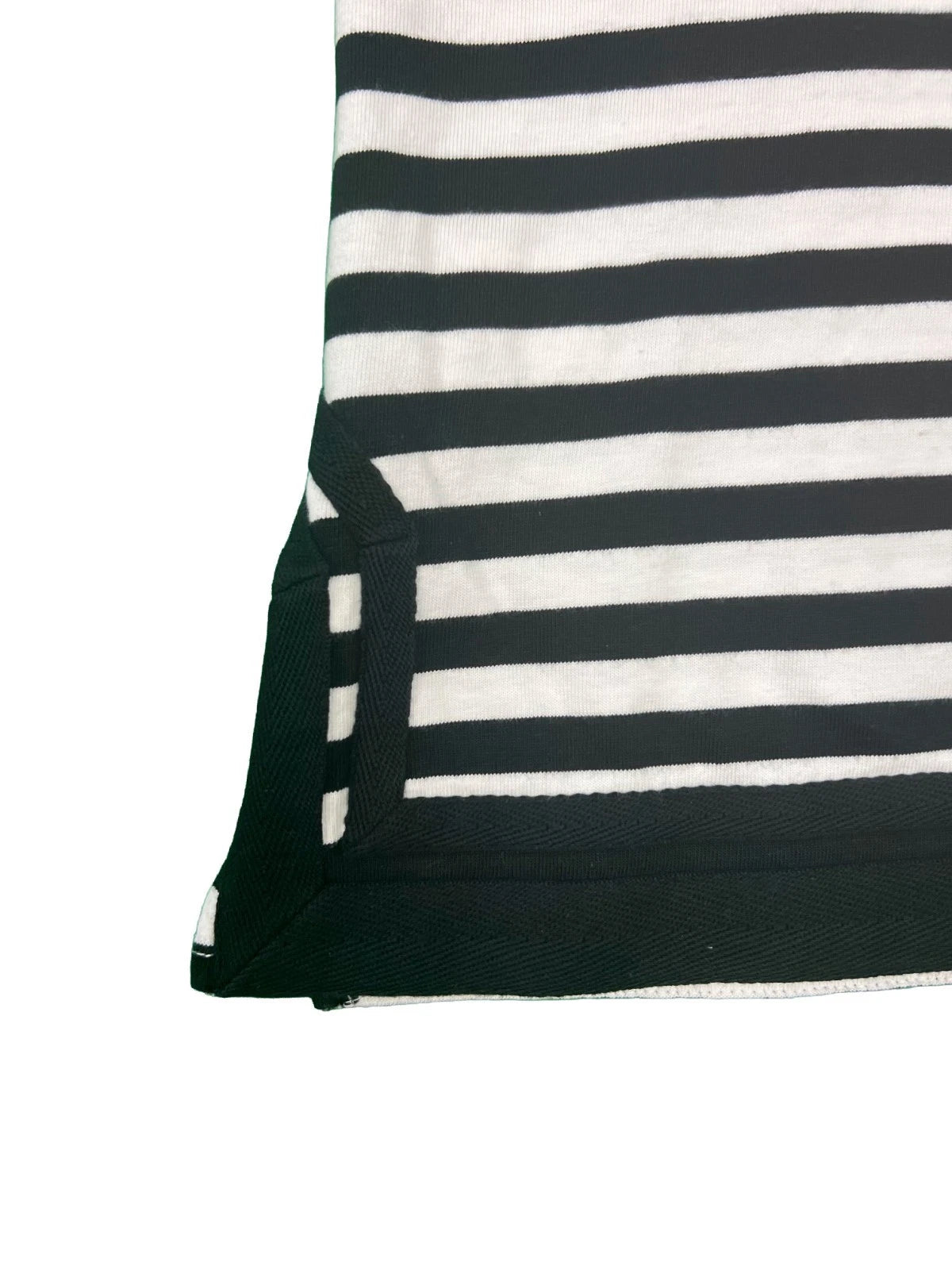 Tommy Baham Women's Black & White Dress Amira Stripe Tunic Split Neck (S08)