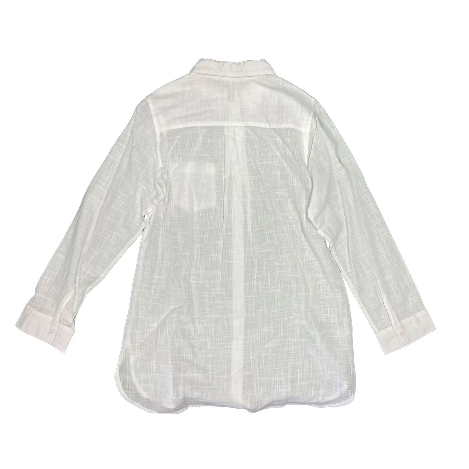 Tommy Bahama Women's White Shirt Shoreline Cotton Boyfriend Beach L/S (S07)