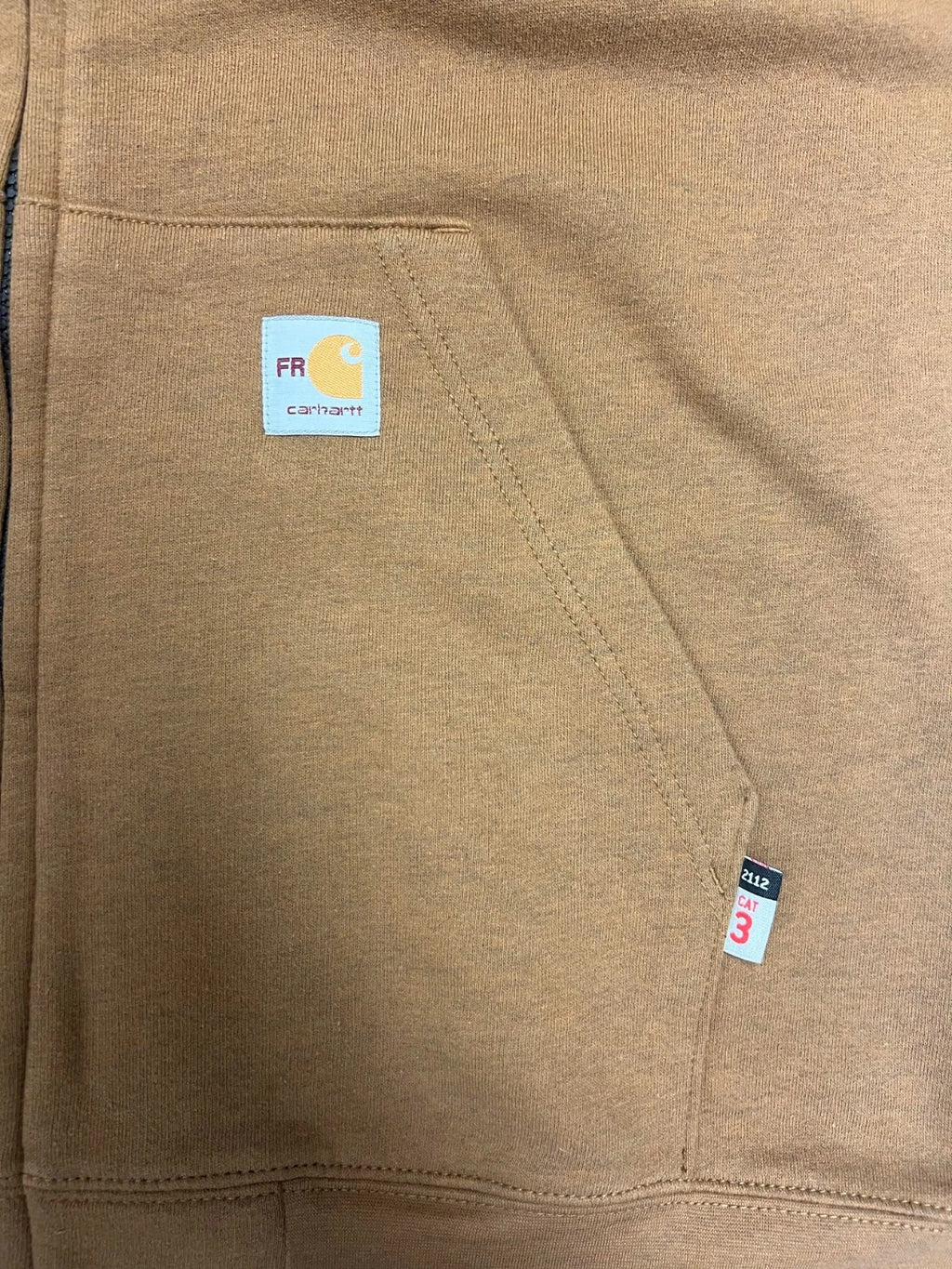 Carhartt FR Men's Brown Sweatshirt Midweight Hooded Zip Front (S46)