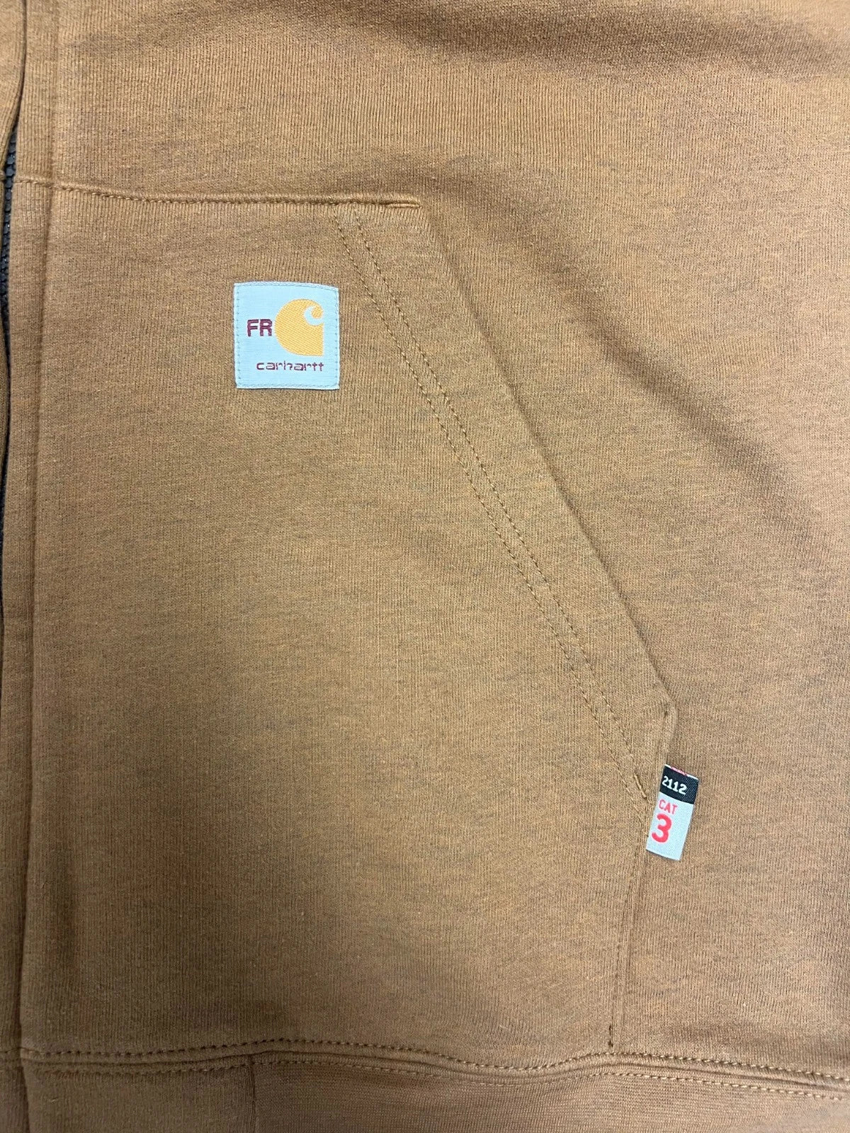 Carhartt FR Men's Brown Sweatshirt Midweight Hooded Zip Front (S46)