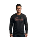 HD Branded Men's Black Shirt Reinforced Ribbed Paneling L/S Tee (S108)