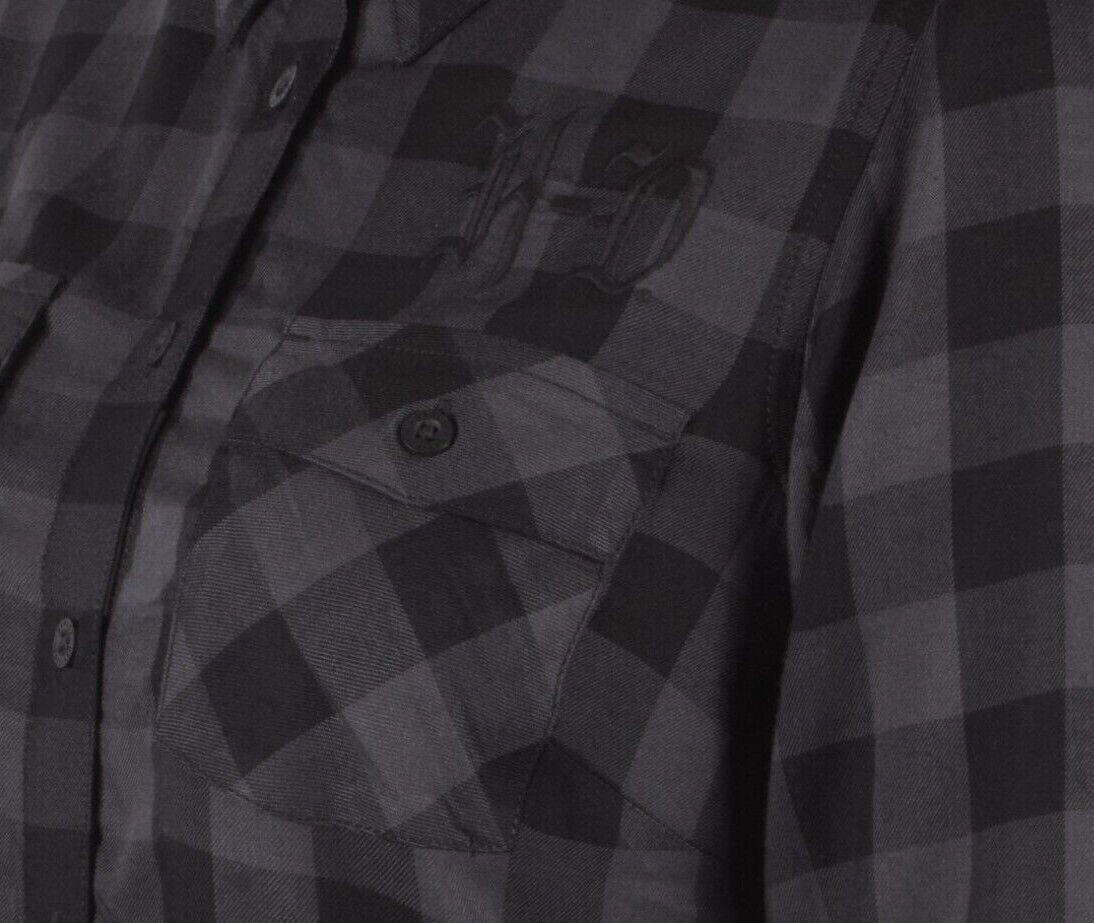 HD Branded Women's Black Plaid H-D Classic L/S Woven Shirt (S06)