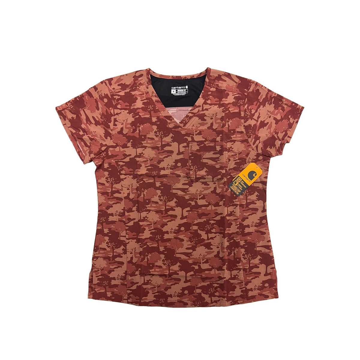 Carhartt Women's Terracotta Camouflage Scrub - V-Neck Chest Pocket Top (S49)