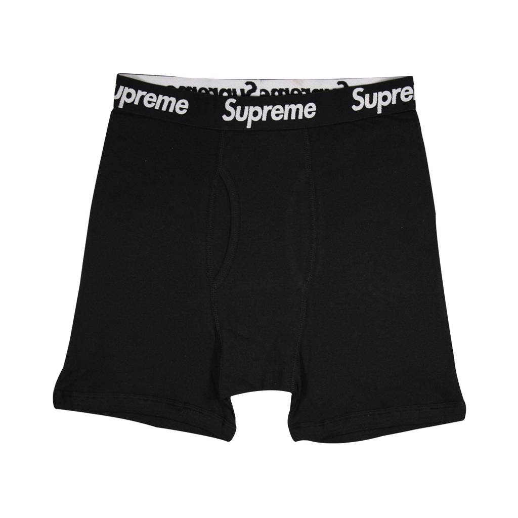 Supreme Men's 100% Authentic Single Pack Black Boxer Briefs