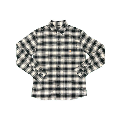 Carhartt Men's Malt/Black Shirt Rugged Flex Relaxed Fit Button Down L/S (356)