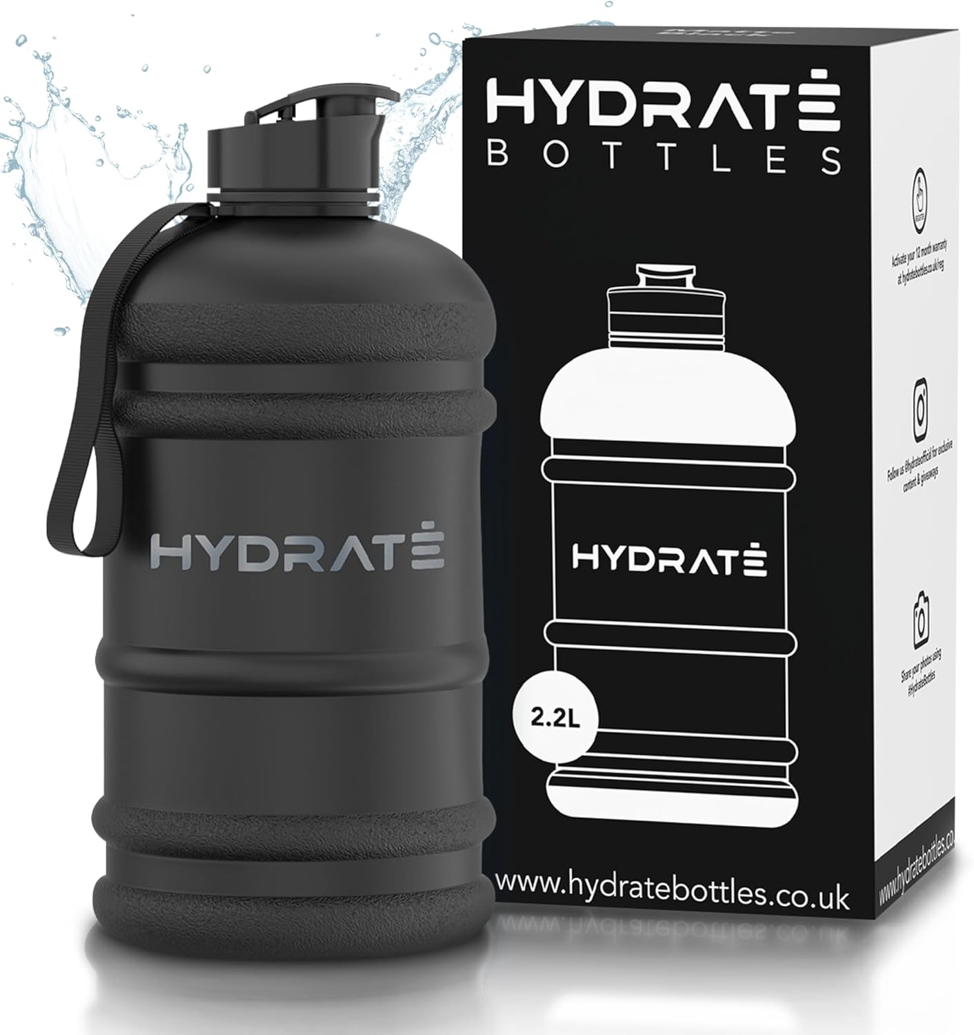 Hydrate BPA Free 2.2L Water Bottle