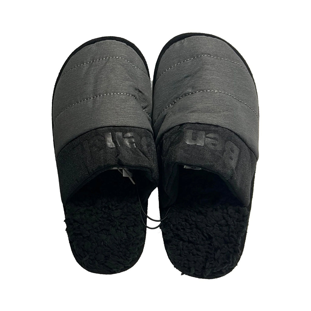 Bench Juniors Kid's Grey Puffer Slippers Sherpa Quilted Slide On FiberFill (S04)