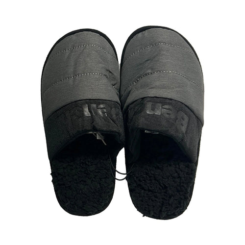 Bench Juniors Kid's Grey Puffer Slippers Sherpa Quilted Slide On FiberFill (S04)