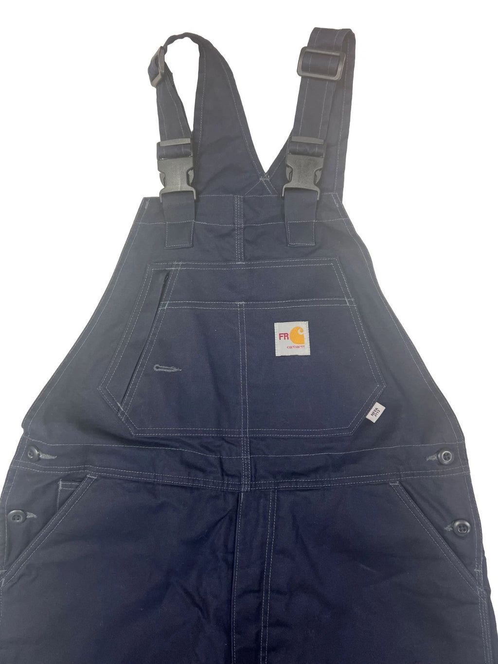 Carhartt FR Men's Navy Quick Duck Flame-Retardant Bib Pocket Overalls (S01)