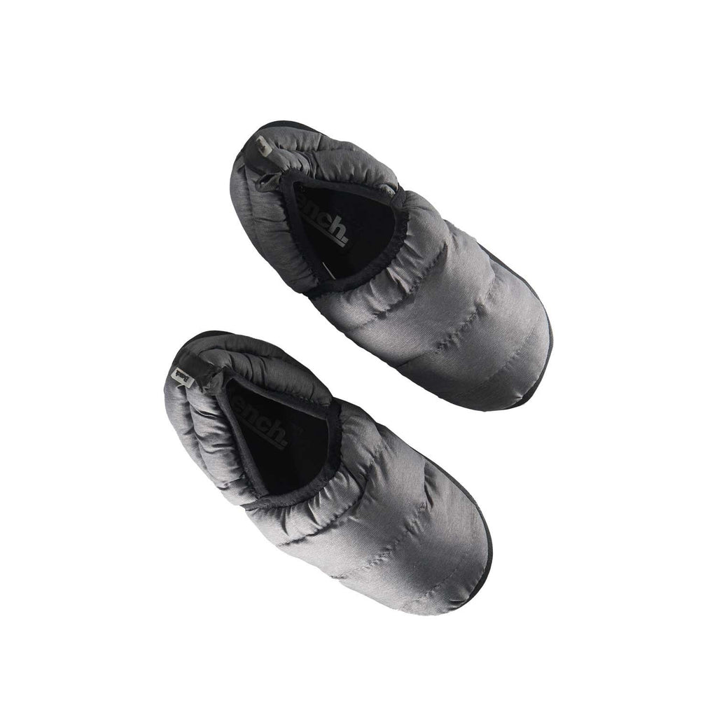 Bench Men's Charcoal Heather Puffer Slippers with Rubber Sole FiberFill (S01)