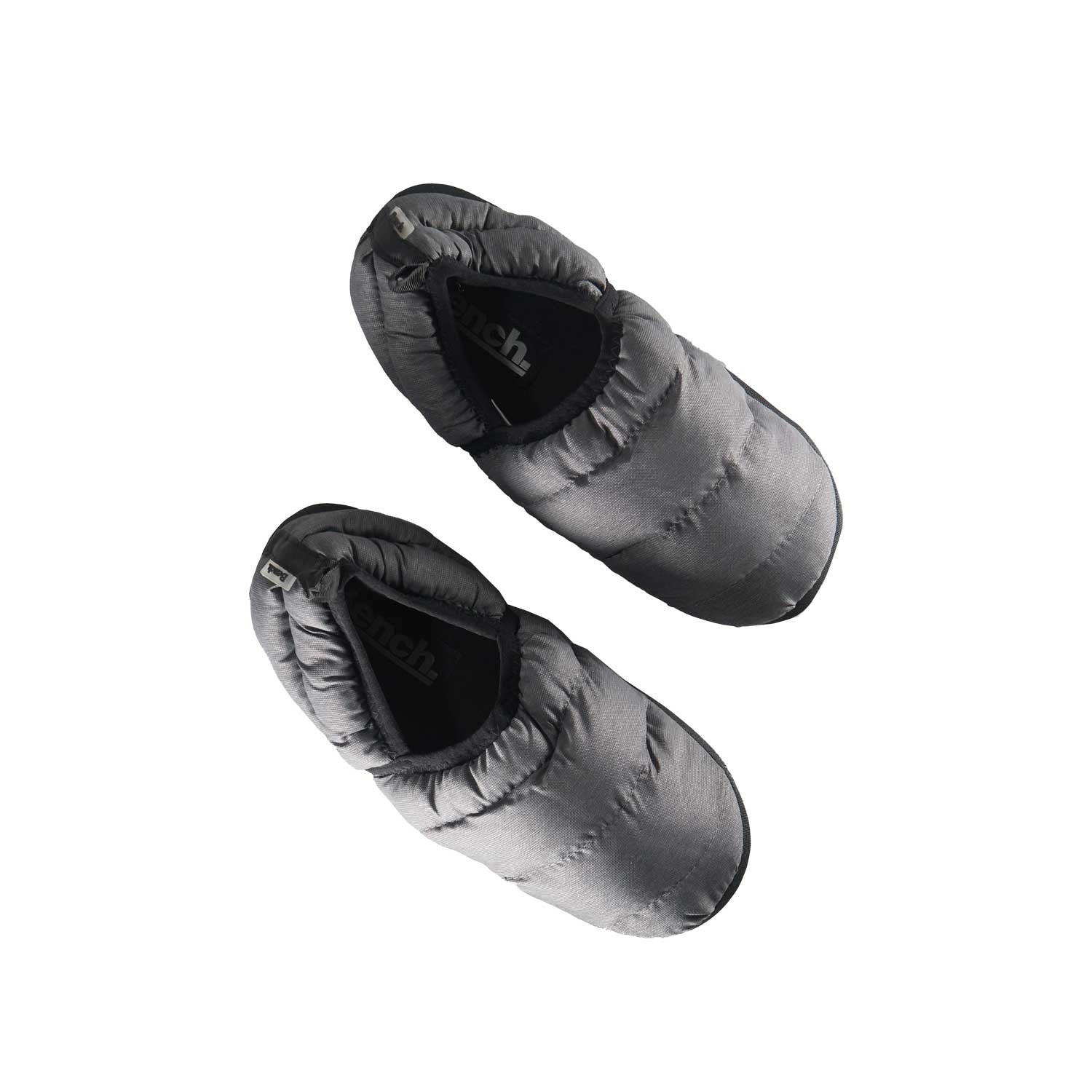 Bench Men's Charcoal Heather Puffer Slippers with Rubber Sole FiberFill (S01)