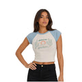 Billabong Women's Mineral Blue T-Shirt - Forever Had Short Sleeve Raglan (S05)