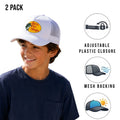Bass Pro Shops Cap White Snapback Outdoor Youth's Trucker Hat- 2 Pack (S17)