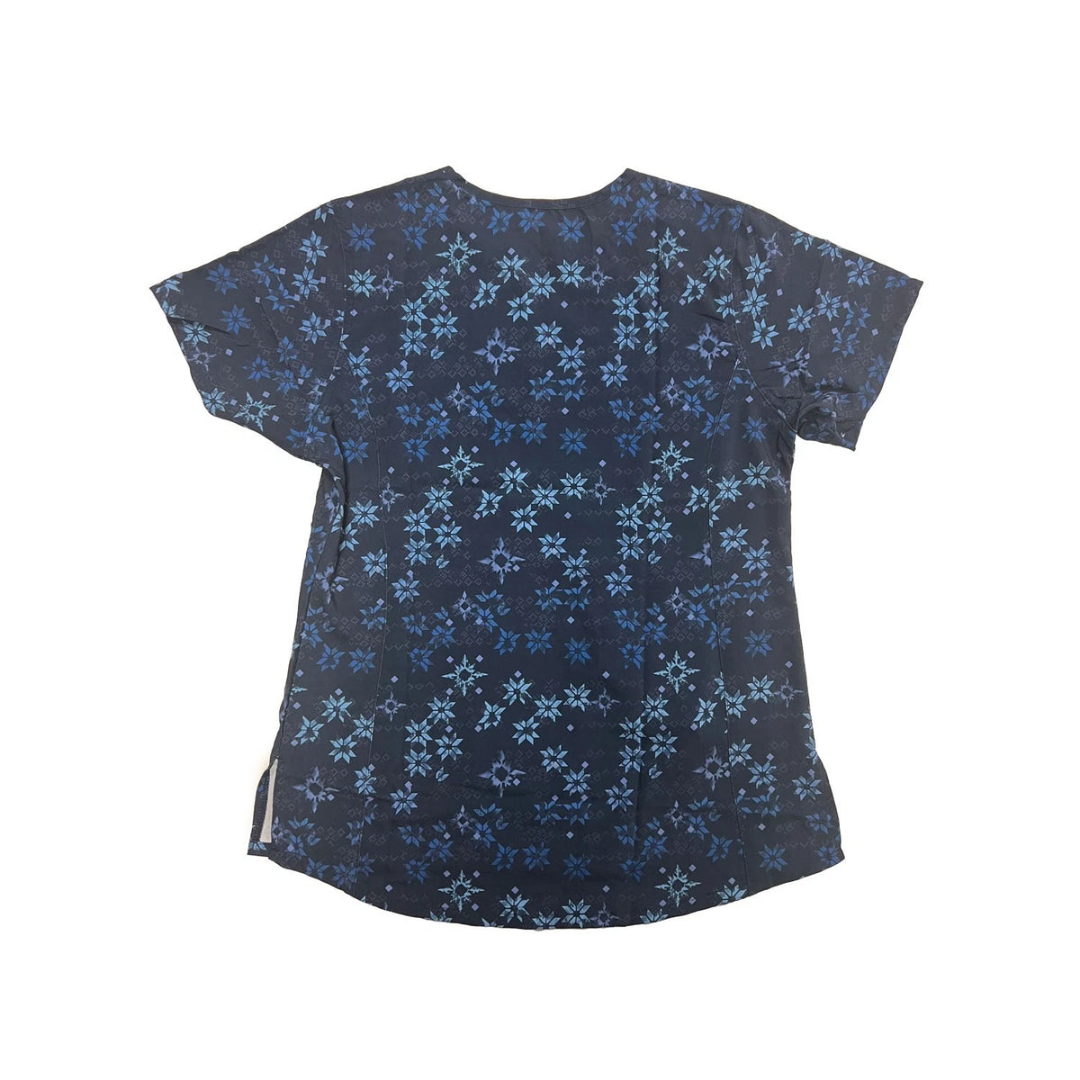 Carhartt Women's Winter Quilt Navy Scrub - Notch Neck Print Top (S48)
